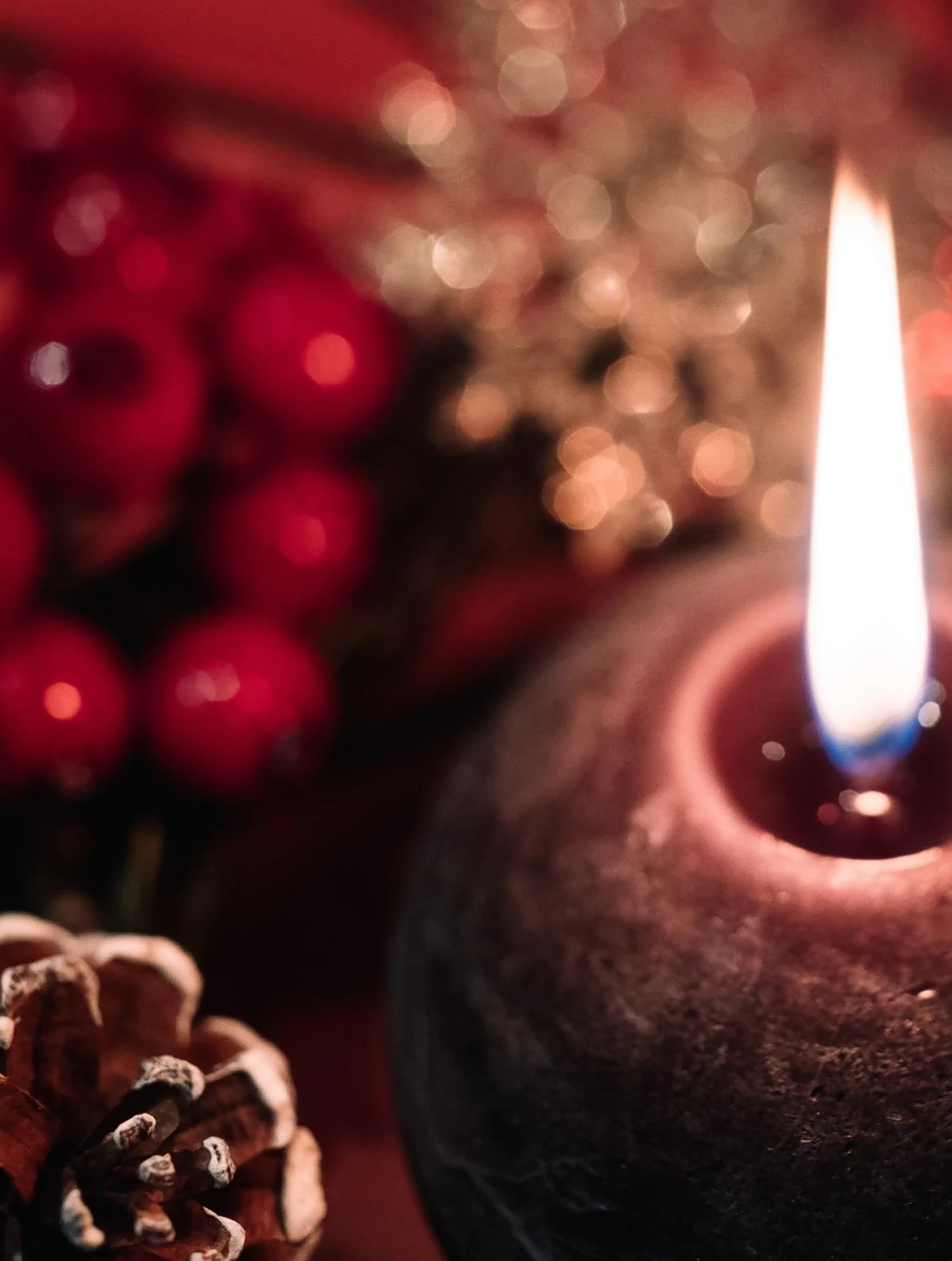 A single candle flame