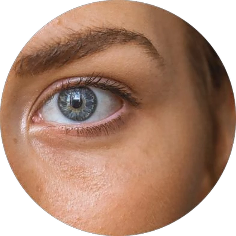 A close-up of a blue human eye
